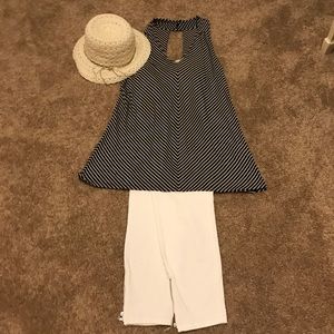 White House black market striped tunic